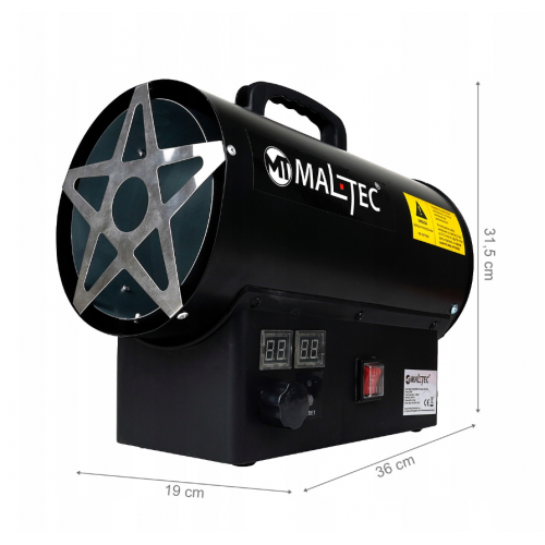 Gāzes sildītājs 25kW + termostats, LCD no MalTec (GAS-2500Mt, 109625)