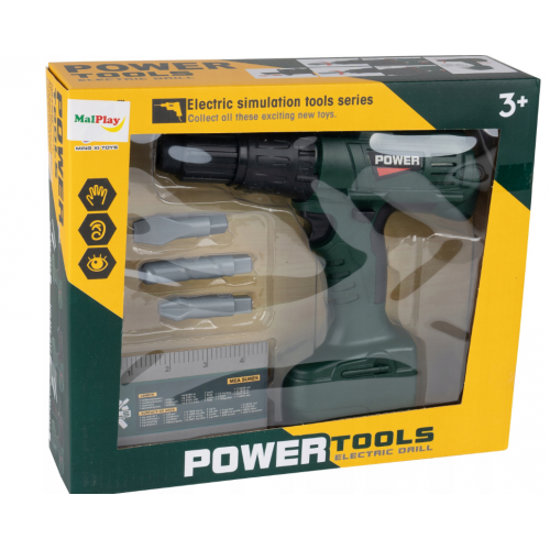 Bērnu rotaļlietu urbis ar akumulatoru darbināms skrūvgriežu komplekts Malplay (109683)