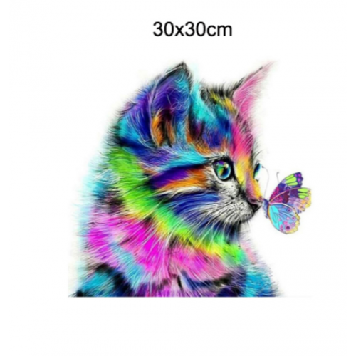 Dimanta mozaīka - izšuvums "Kaķis" 30x30cm (110193)