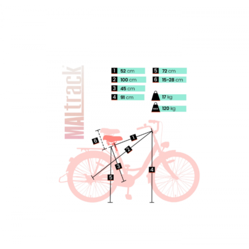Pilsētas velosipēds MalTrack Citybike Dreamer 6 ātrumu melns 28" + grozs (110537)