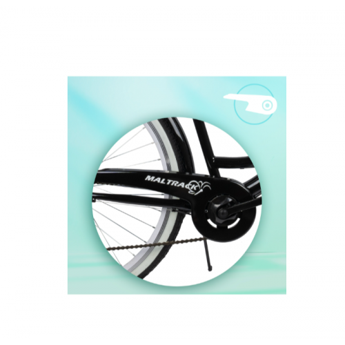 Pilsētas velosipēds MalTrack Citybike Dreamer 6 ātrumu melns 28" + grozs (110537)