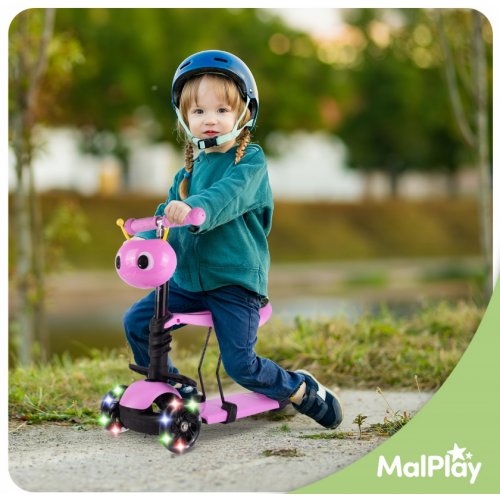 Trīsriteņu skrējritenis - balansieris + LED (111337)