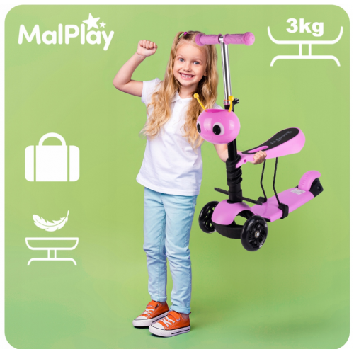 Trīsriteņu skrējritenis - balansieris + LED (111337)