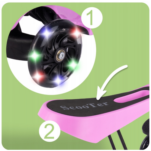 Trīsriteņu skrējritenis - balansieris + LED (111337)