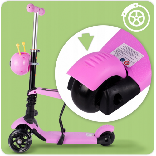 Trīsriteņu skrējritenis - balansieris + LED (111337)