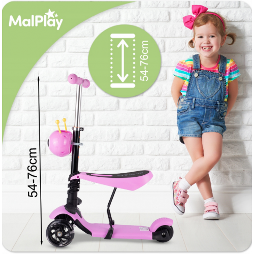 Trīsriteņu skrējritenis - balansieris + LED (111337)