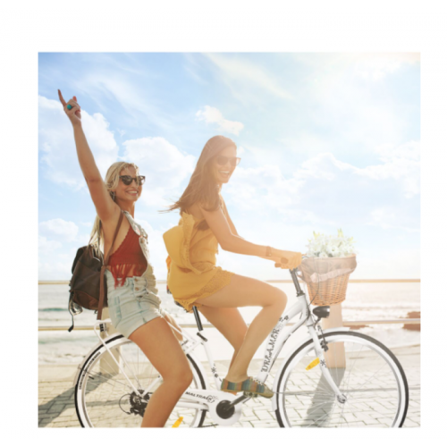 Pilsētas velosipēds MalTrack Citybike Dreamer 6 ātrumu balts 28" + grozs (111669)