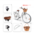 Pilsētas velosipēds MalTrack Citybike Dreamer 6 ātrumu balts 28" + grozs (111669)