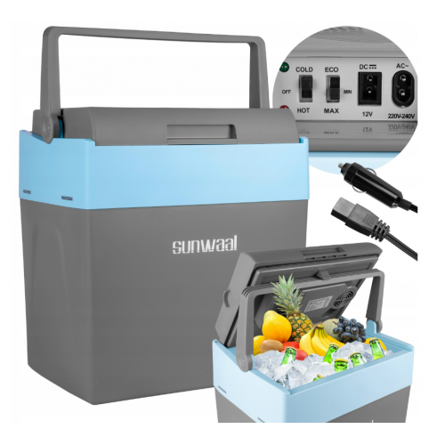 Pārnēsājams automašīnas ledusskapis 30L, 12V, 230V, no Maltec (111720)