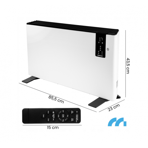 Elektriskais konvektora sildītājs, termostats, tālvadības pults, taimeris 1000/1400/2400 W no Maltec (CH2400DW-PRO, 111955)