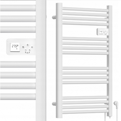 Elektriskais sienas radiators vannas istabai - dvieļu žāvētājs + termostats, 97x53.5x10.5cm, 500W no MalTec (BH500W-WH; 112039)