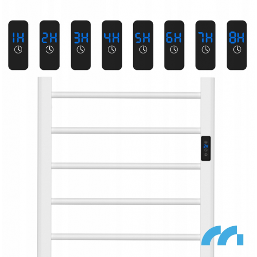 Elektriskais sienas radiators vannas istabai - dvieļu žāvētājs + termostats, 80.5x50x7.5cm, 200W no MalTec (BH200W-WH; 112042)