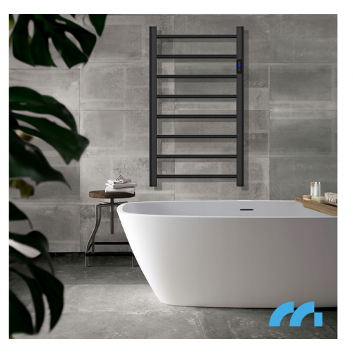 Elektriskais sienas radiators vannas istabai - dvieļu žāvētājs + termostats, 80.5x50x7.5cm, 200W no MalTec (BH200W-BL; 112043)