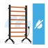 Elektriskais sienas radiators vannas istabai - dvieļu žāvētājs + termostats, 80.5x50x7.5cm, 200W no MalTec (BH200W-BL; 112043)