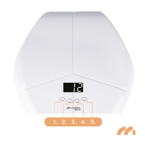 UV Dual LED manikīra, pedikīra nagu lampa 268W no MalTec (NL-5; 112101)