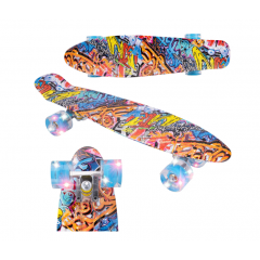 Скейтборд Graffiti с RGB-светодиодной подсветкой колёс, 56 x 14,5 см (112333)
