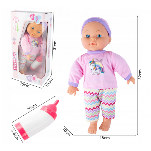 Pidžamā tērpta interaktīva lelle 30 cm (112355)