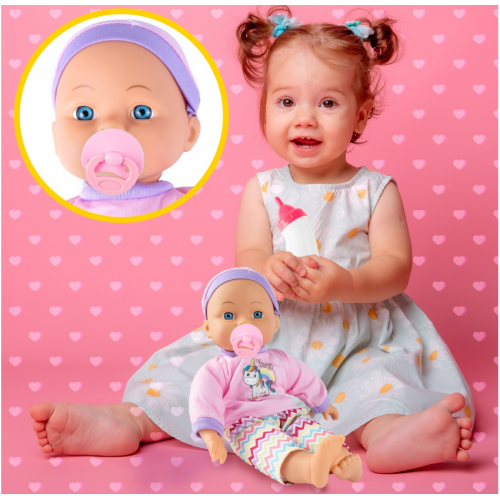 Pidžamā tērpta interaktīva lelle 30 cm (112355)