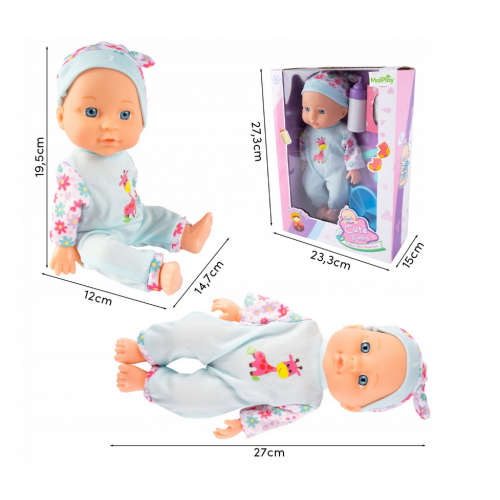 Pidžamā tērpta interaktīva lelle 29 cm (112438)