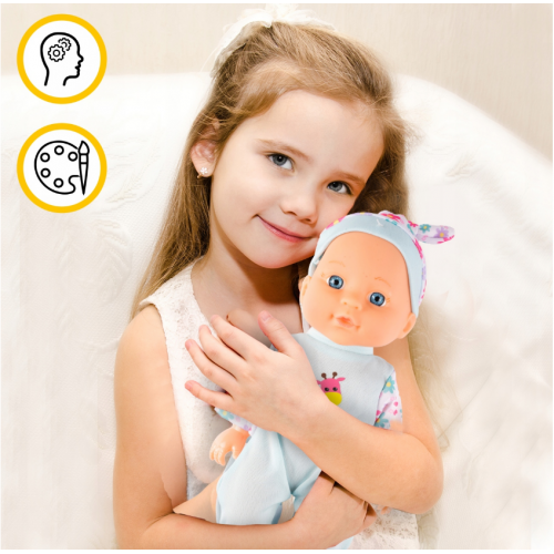 Pidžamā tērpta interaktīva lelle 29 cm (112438)