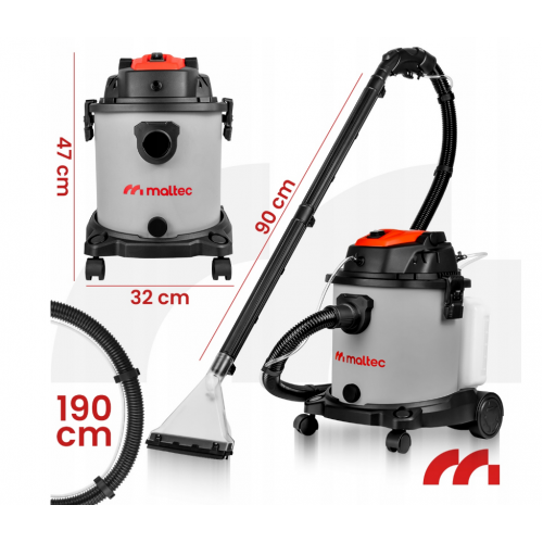 Putekļsūcējs mīkstajām mēbelēm un paklājiem, šaurs uzgalis, 4 vienā, jaudīgs 2200 W no MalTec (112707)
