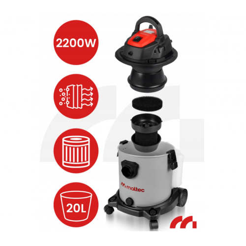 Putekļsūcējs mīkstajām mēbelēm un paklājiem, šaurs uzgalis, 4 vienā, jaudīgs 2200 W no MalTec (112707)