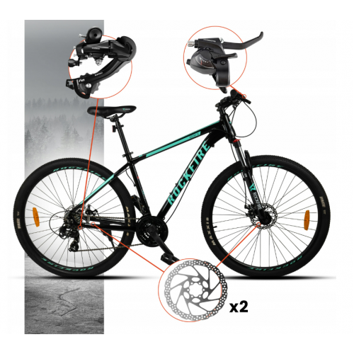 Kalnu velosipēds MTB, melns, 7 ātrumi, alumīnija rāmis 18 collas, riteņi 29 collas, Shimano (112736)