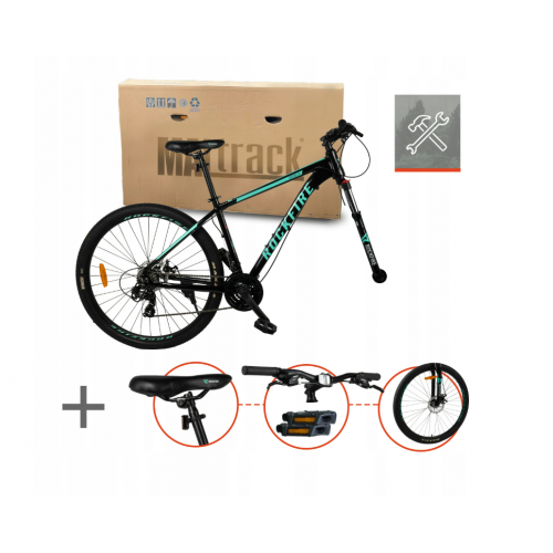 Kalnu velosipēds MTB, melns, 7 ātrumi, alumīnija rāmis 18 collas, riteņi 29 collas, Shimano (112736)