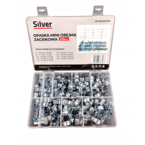 Tērauda skavu komplekts 135 gab no SilverTools (11370)