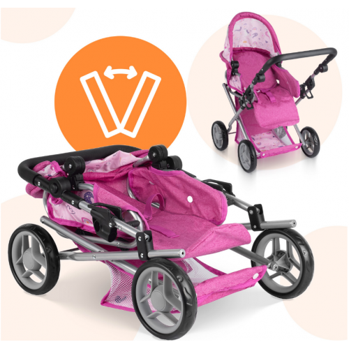 3-in-1 ratiņi lellēm ar aksesuāriem Malplay (113098)