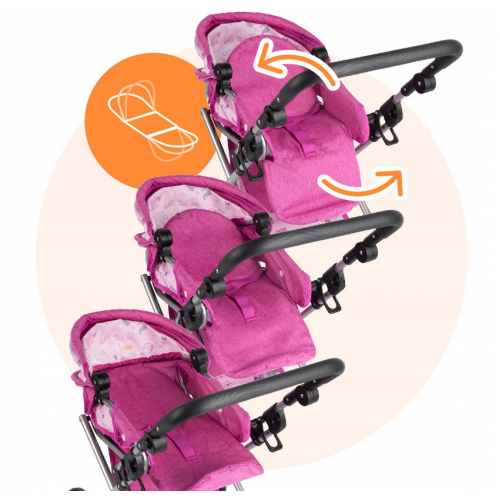 3-in-1 ratiņi lellēm ar aksesuāriem Malplay (113098)