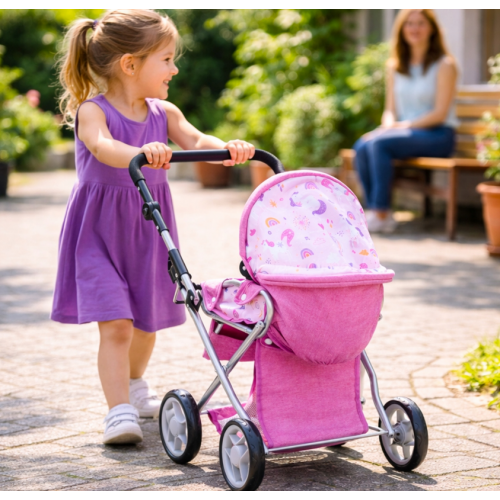 3-in-1 ratiņi lellēm ar aksesuāriem Malplay (113098)