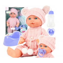 Mazuļa lellīte dzeršanas un čurināšanas podītīņš, pudeleļa, mācīšanās aprupē 30cm (114193)