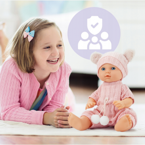 Mazuļa lellīte dzeršanas un čurināšanas podītīņš, pudeleļa, mācīšanās aprupē 30cm (114193)