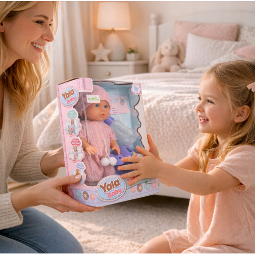 Mazuļa lellīte dzeršanas un čurināšanas podītīņš, pudeleļa, mācīšanās aprupē 30cm (114193)