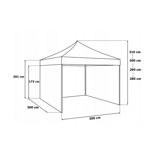 Tirdzniecības, dārza zils paviljons, nojume, telts 3x3m (1168994)