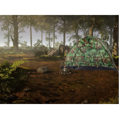 Kempinga tūristu telts ar moskītu tīklu 190x140x110cm, 2 personām (14418)