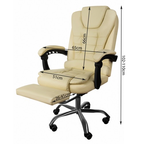 Biroja krēsls ar kāju balstu - Malatek balts 23287