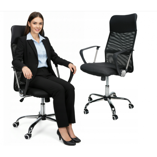 Biroja krēsls XENOS COMPACT ar ventilāciju un grozāmu mehānismu, melns. (00002727, 23236) 