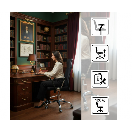 Biroja krēsls XENOS COMPACT ar ventilāciju un grozāmu mehānismu, melns. (00002727, 23236) 