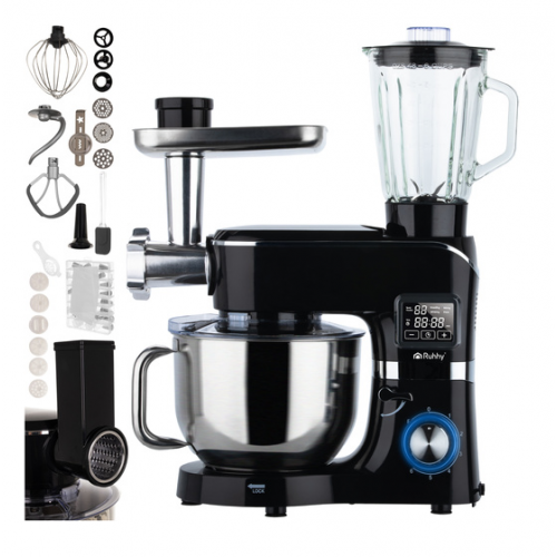 Virtuves kombains ar apsildāmu bļodu + blenderi 2000 W 6,2 l / 1,5 l no RUHHY (25728)