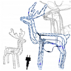 Mirdzošs Ziemassvētku ziemeļbriedis 216 led ar kustīgu galvu 80x93x41cm (26201)