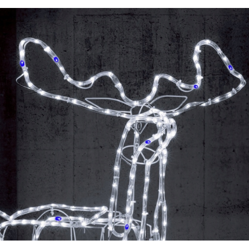 Mirdzošs Ziemassvētku ziemeļbriedis 216 led ar kustīgu galvu 80x93x41cm (26201)