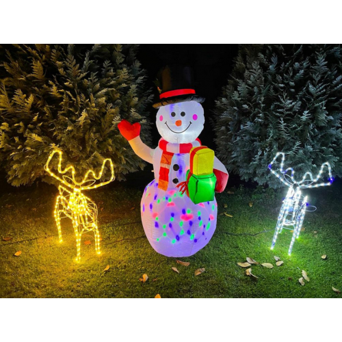 Mirdzošs Ziemassvētku ziemeļbriedis 216 led ar kustīgu galvu 80x93x41cm (26202)