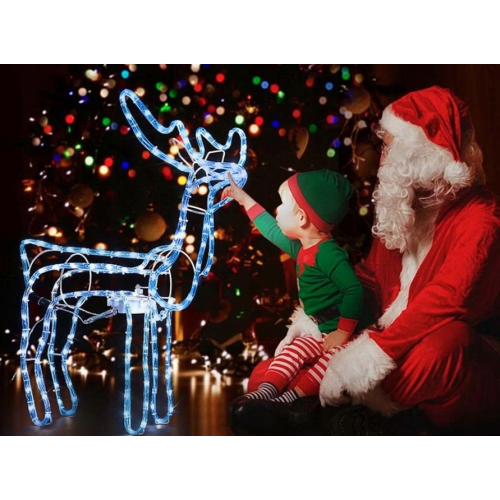 Mirdzošs Ziemassvētku ziemeļbriedis 216 led ar kustīgu galvu 80x93x41cm (26201)