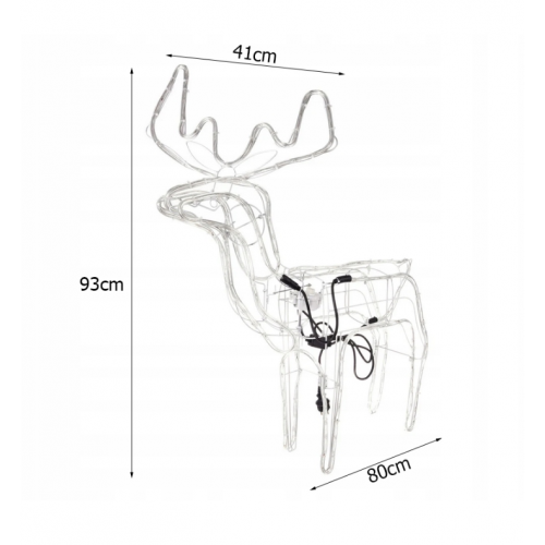 Mirdzošs Ziemassvētku ziemeļbriedis 216 led ar kustīgu galvu 80x93x41cm (26202)