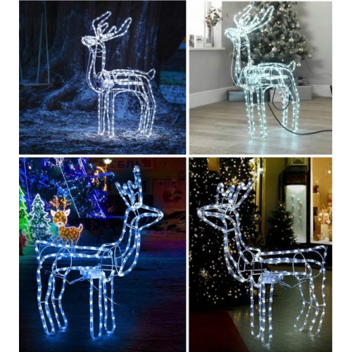 Mirdzošs Ziemassvētku ziemeļbriedis 216 led ar kustīgu galvu 80x93x41cm (26201)