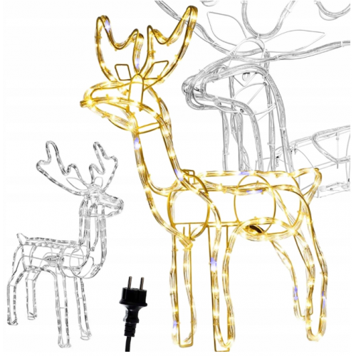 Mirdzošs Ziemassvētku ziemeļbriedis 216 led ar kustīgu galvu 80x93x41cm (26202)