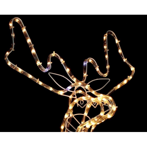 Mirdzošs Ziemassvētku ziemeļbriedis 216 led ar kustīgu galvu 80x93x41cm (26202)