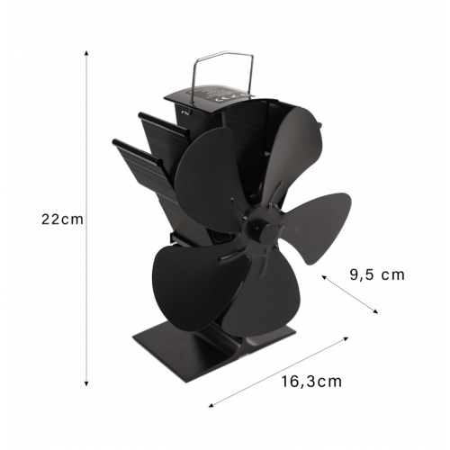 Termoelektriskais kamīna - krāsns ventilators 16,3 x 9,5 x 22 cm no Kaminer (26206)